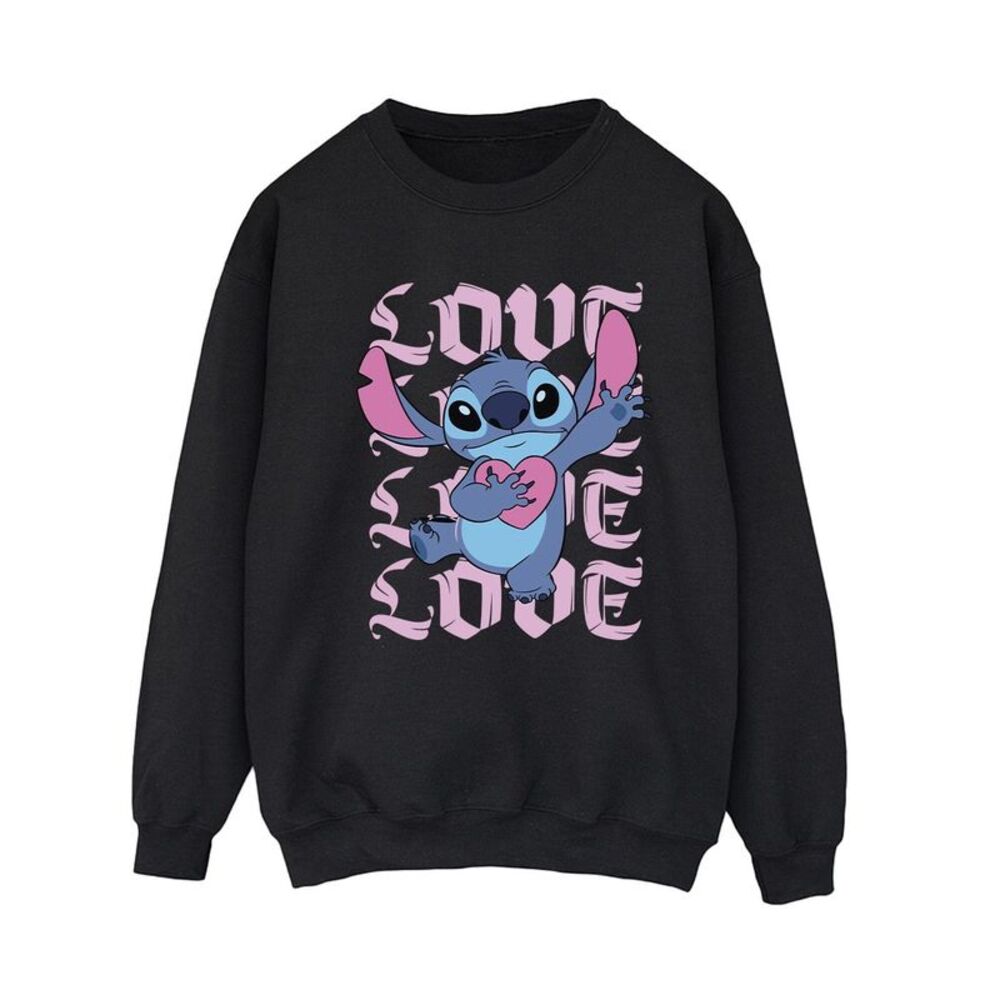 Lilo & Stitch Womens/Ladies Valentine Love Stitch Sweatshirt / Black